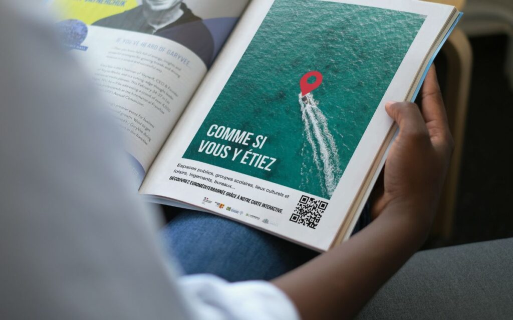 Une publicité dans un magazine